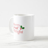 Merry and Bright - Klassieke vakantietypografie Koffiemok (Voorkant links)