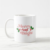 Merry and Bright - Klassieke vakantietypografie Koffiemok (Links)