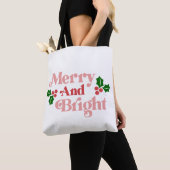 Merry and Bright - Klassieke vakantietypografie Tote Bag (Dichtbij)