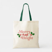 Merry and Bright - Klassieke vakantietypografie Tote Bag (Achterkant)