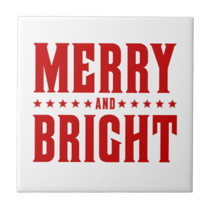 Merry and Bright Letterpress Style No. 507-10 Tegeltje