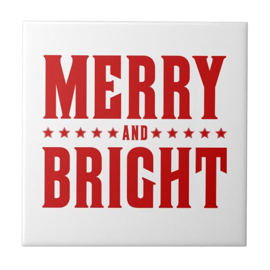Merry and Bright Letterpress Style No. 507-10 Tegeltje (Voorkant)