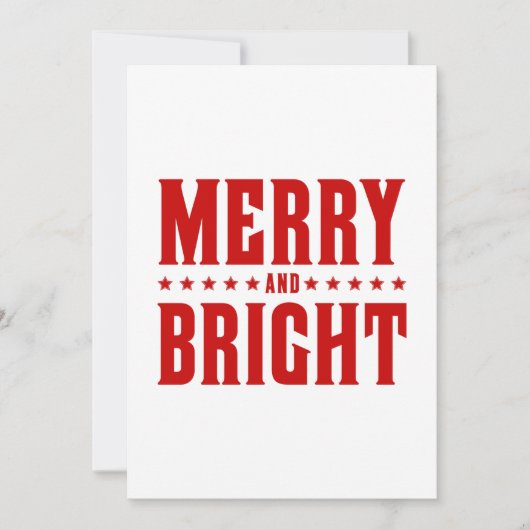 Merry and Bright Letterpress Style No. 507 Feestdagenkaart (Voorkant)