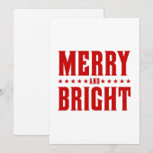 Merry and Bright Letterpress Style No. 507 Feestdagenkaart (Voorkant / Achterkant)
