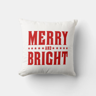 Merry and Bright Letterpress Style No. 507 Kussen