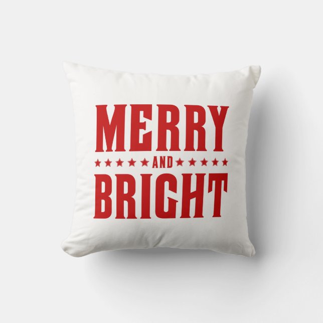 Merry and Bright Letterpress Style No. 507 Kussen (Voorkant)