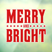 Merry and Bright Letterpress Style No 507 Raamsticker (Vel 3)