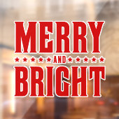 Merry and Bright Letterpress Style No 507 Raamsticker (Vel 2)