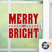 Merry and Bright Letterpress Style No 507 Raamsticker (Huis)