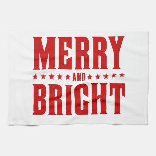 Merry and Bright Letterpress Style No. 507 Theedoek