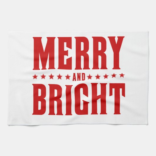 Merry and Bright Letterpress Style No. 507 Theedoek (Horizontaal)