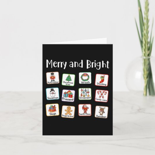 Merry And Bright Logopedist AAC Logopedist Kerstmi Kaart (Voorkant)