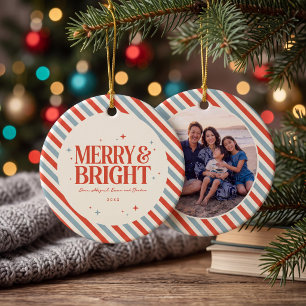 Merry and Bright Luchtpost Foto Keramisch Ornament