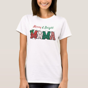 Merry and Bright Mama Christmas shirt Doodle Grapp