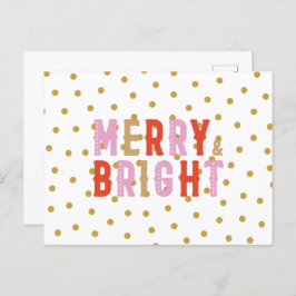 Merry and Bright Merry kerstBriefkaart Briefkaart