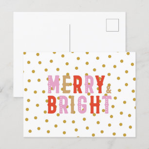 Merry and Bright Merry kerstBriefkaart Briefkaart