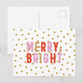 Merry and Bright Merry kerstBriefkaart Briefkaart (Voorkant / Achterkant)