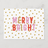Merry and Bright Merry kerstBriefkaart Briefkaart (Voorkant)