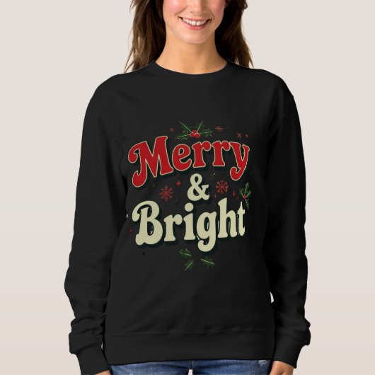 Merry and bright  minimal chic Santa christmas tee Trui (Voorkant)