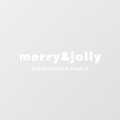 Merry and Bright Minimal White Modern Christmas Raamsticker (Vel)