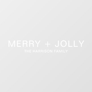Merry and Bright Minimal White Modern Christmas Raamsticker