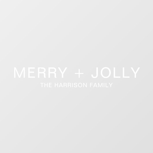 Merry and Bright Minimal White Modern Christmas  Raamsticker (Vel)