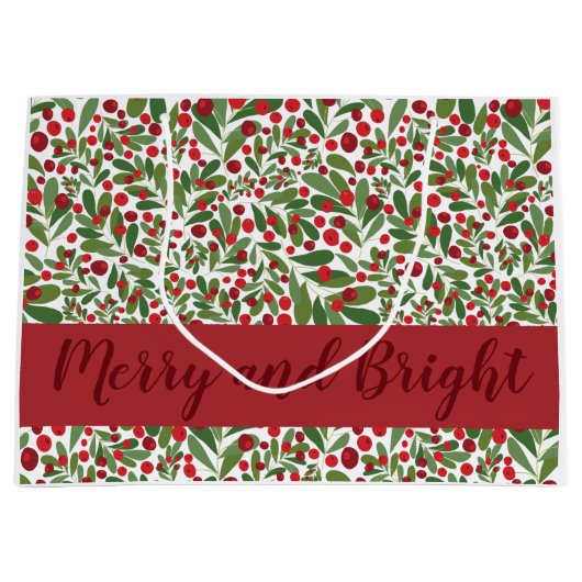 Merry and Bright Mistletoe Holiday Large Cft Bag Groot Cadeauzakje (Voorkant)