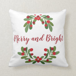 Merry and Bright Mistletoe Holiday Sierkussen