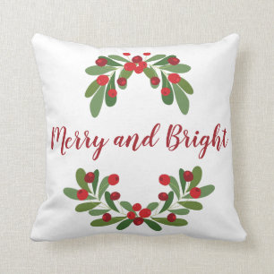 Merry and Bright Mistletoe Holiday Sierkussen