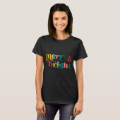Merry And Bright Modern Christmas Womens T Shirt  (Voorkant volledig)