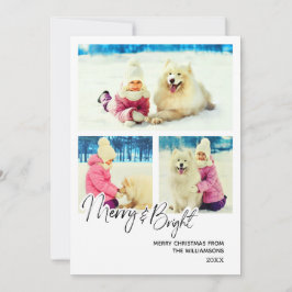Merry and Bright Modern Foto Kerstkaart