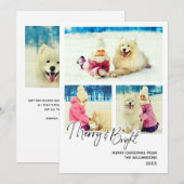 Merry and Bright Modern Foto Kerstkaart (Voorkant / Achterkant)