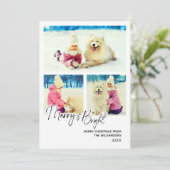 Merry and Bright Modern Foto Kerstkaart (Staand voorkant)