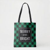Merry and Bright Modern Green Play Holiday Tote Bag (Voorkant)