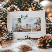 Merry and Bright Modern Photo Holiday Card Feestdagenkaart