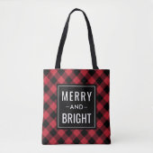 Merry and Bright Modern Red Buffalo Play Holiday Tote Bag (Voorkant)