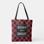 Merry and Bright Modern Red Buffalo Play Holiday Tote Bag (Achterkant)
