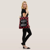 Merry and Bright Modern Red Buffalo Play Holiday Tote Bag (Op model)