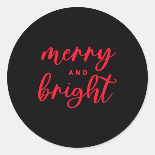 Merry And Bright Modern Red Womens Christmas _1  Ronde Sticker (Voorkant)