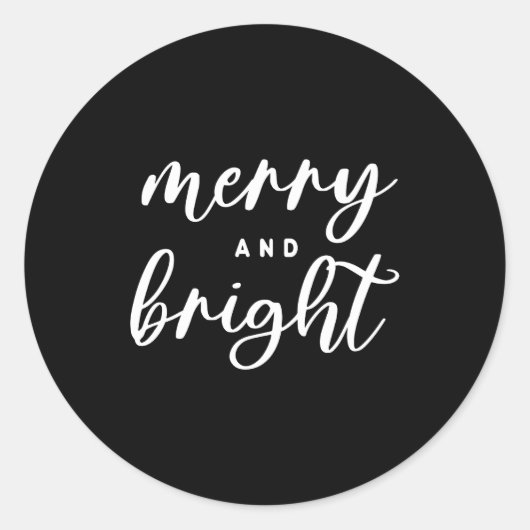 Merry And Bright Modern Red Womens Christmas  Ronde Sticker (Voorkant)