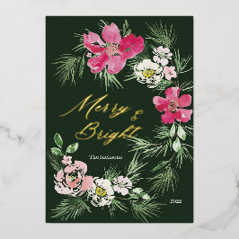 Merry and Bright Modern Scripting Design Folie Feestdagenkaart