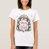 Merry and Bright Modern Women's Christmas T-shirt (Voorkant)