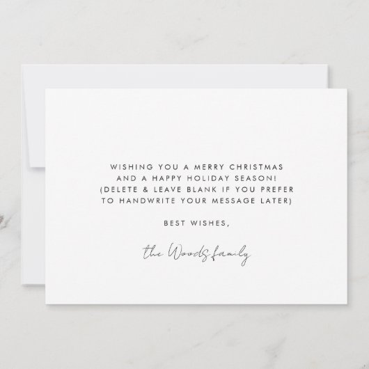 Merry and Bright Moderne trouwfoto kaart (Achterkant)