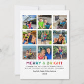 Merry and Bright Moments 2024 Fotocollage Feestdagenkaart (Voorkant)