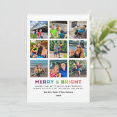 Merry and Bright Moments 2024 Fotocollage Feestdagenkaart (Staand voorkant)