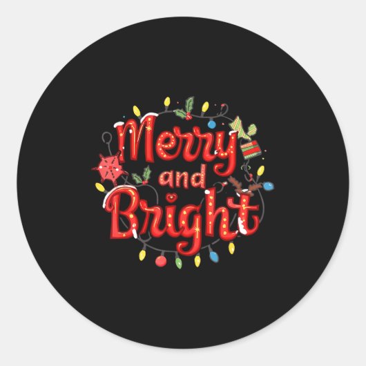 Merry And Bright Moody And Uptight Christmas Coupl Ronde Sticker (Voorkant)