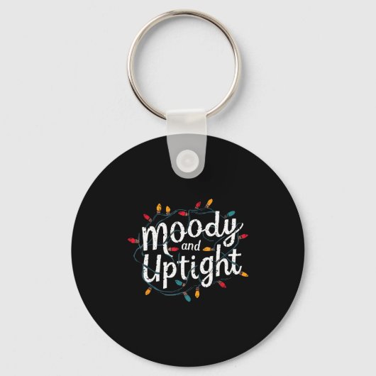 Merry And Bright Moody And Uptight Christmas Coupl Sleutelhanger (Voorkant)