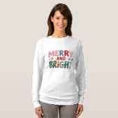 Merry and Bright Nepgenaaid Dames T-shirt (Voorkant volledig)