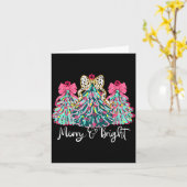 Merry And Bright Nk Christmas Tree Xmas Holiday Wo Kaart (Gele Bloem)