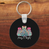 Merry And Bright Nk Christmas Tree Xmas Holiday Wo Sleutelhanger (Voorkant)